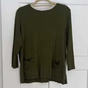 Olive Green Pocket Top